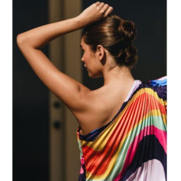 Brand New HUTCH ONE-SHOULDER PLEATED ROMPER - Picture 3 of 16